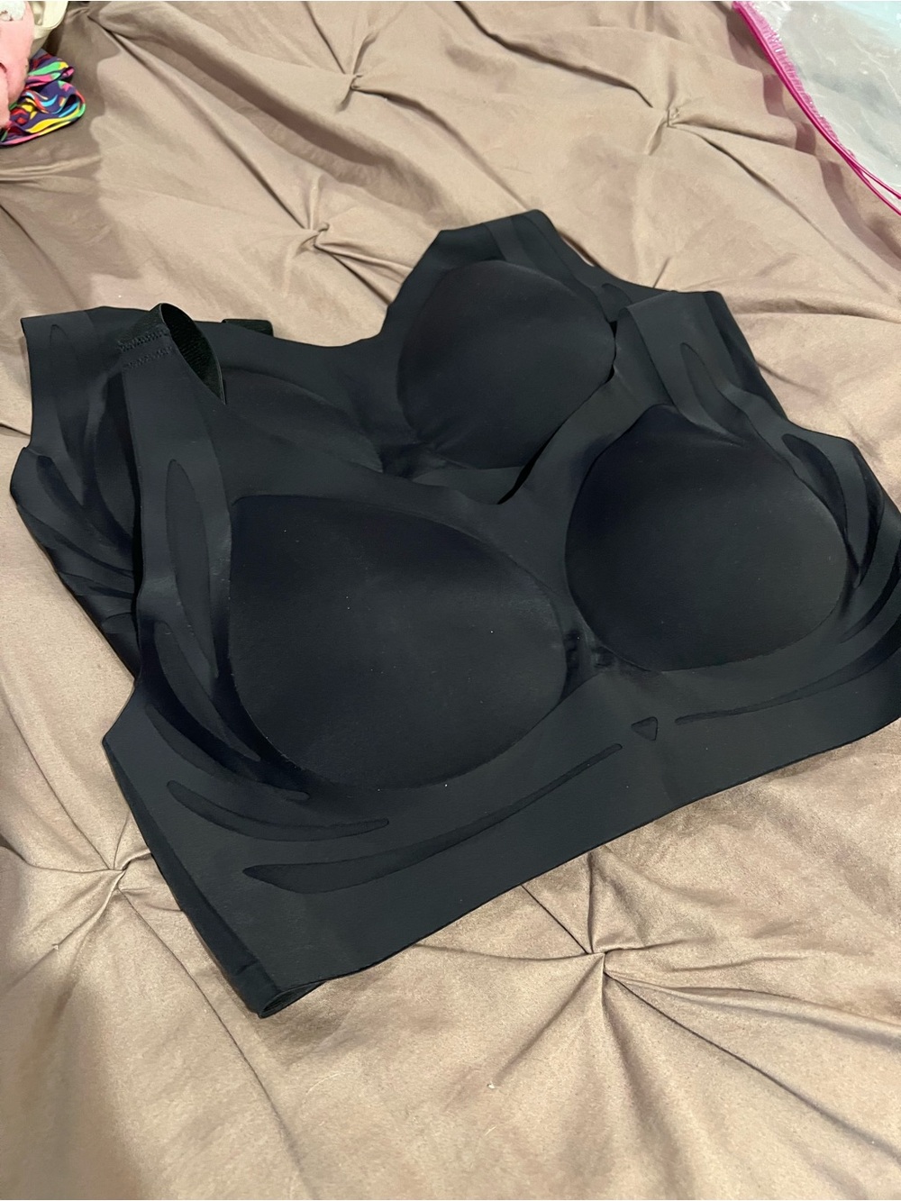 Seamless Black Padded Comfort Bra - 2 pk